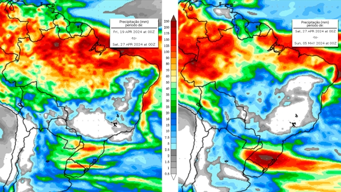 Vai começar a temporada de estiagem com clima seco prevalecendo na faixa central do país; chuvas se concentram nos extremos