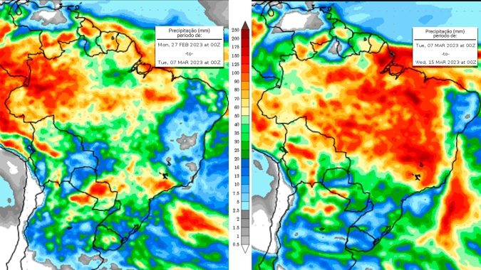 Atenção para janela de colheita a partir da próxima semana no Sul do país. Mas a chuvarada deve migrar para o Centro-Norte