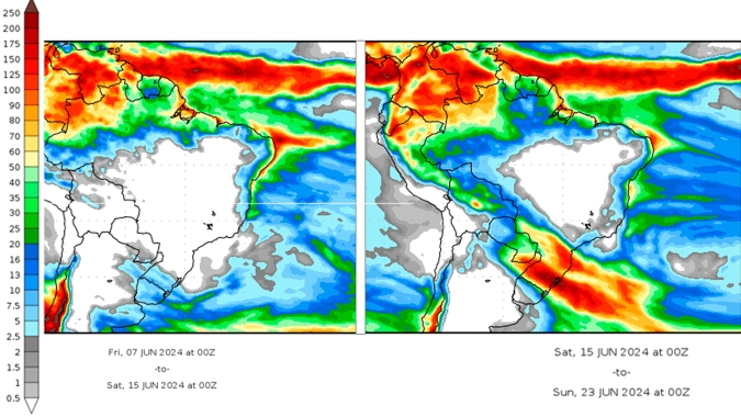 Bloqueio atmosférico na Argentina impede passagem das frentes frias e clima seco e quente prevalece em grande parte do Brasil