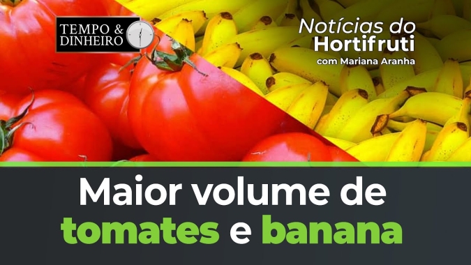 Maior volume de tomates e banana, mas preços apresentam estabilidade