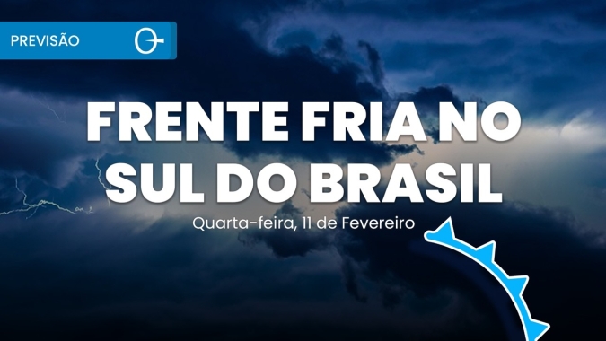 Frente fria avança e aumenta o risco de temporais no Sul e Sudeste