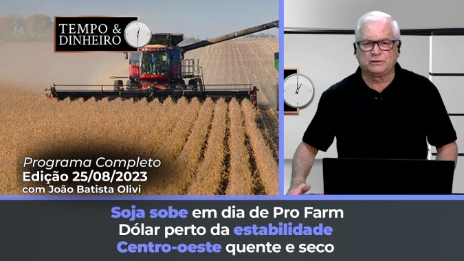 Soja sobe em dia de Pro Farmer. Dólar perto da estabilidade. Frio começa pelo Sul.