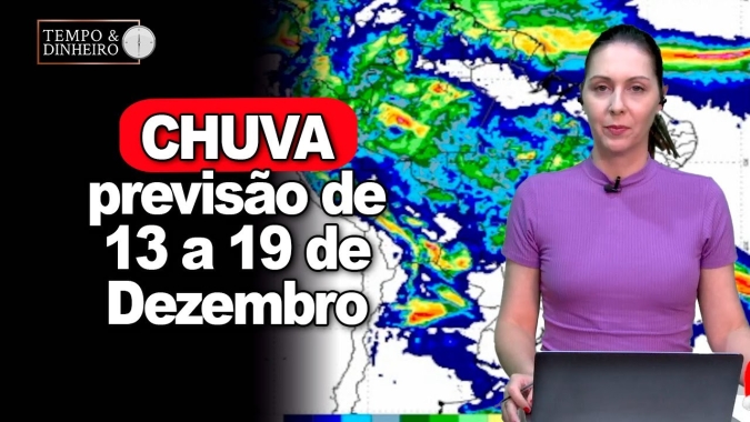 Chuvas concentradas no Sudeste entre MG, ES e RJ. Demais regiões com chuvas pontuais