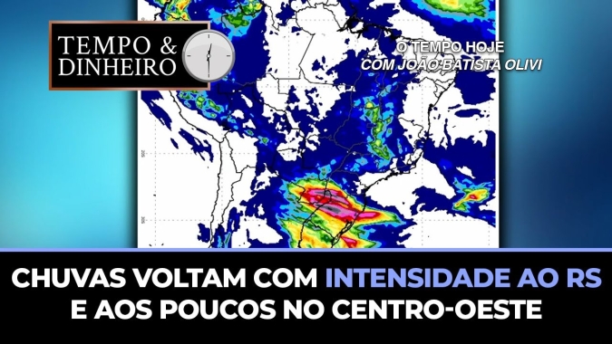 Chuvas voltam com intensidade ao RSe aos poucos no centro-oeste