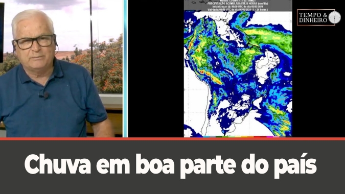 Chuva forte com vendavais previstos para parte de Goiás e de MG. temperatura ainda em elevação no RS