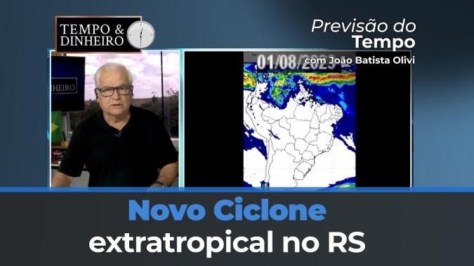 Novo Ciclone extratropical no RS ficará concentrado em alto-mar.