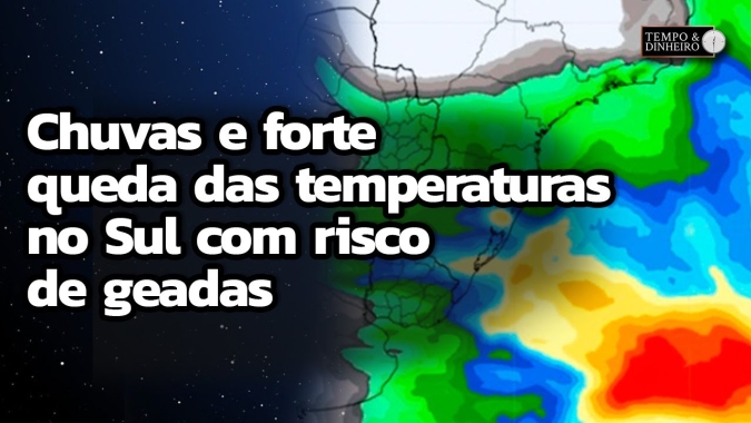 Meteorologia aponta chuvas e queda forte das  temperaturas no Sul com risco de geadas