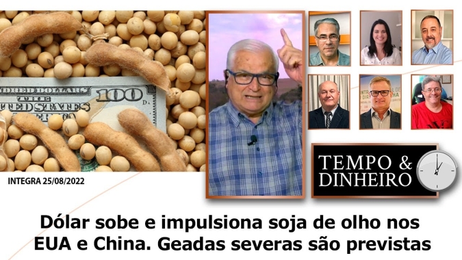 Dólar sobe e impulsiona soja de olho nos EUA e China. Geadas severas são previstas