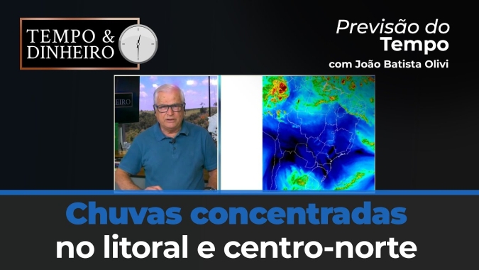 Frio mais intenso se afastando do País com chuvas concentradas no litoral e centro-norte