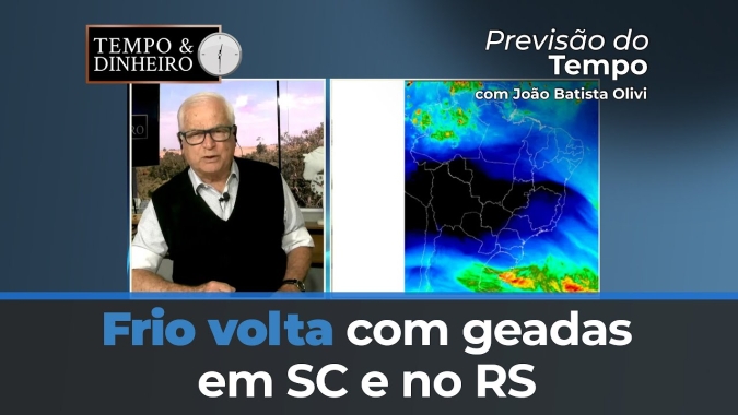 Frio volta com geadas em SC e no RS, tempo seco no Brasil central