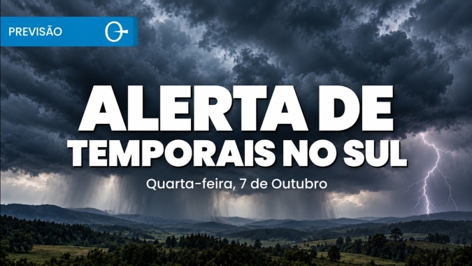 Temporais ganham força e colocam Sul em atenção nesta quarta-feira