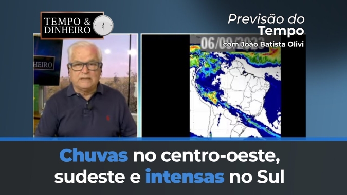 Chuvas pontuais no centro-oeste, sudeste e intensas no Sul