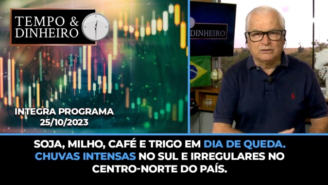 Soja, milho, café e trigo em dia de queda.Chuvas intensas no Sul.