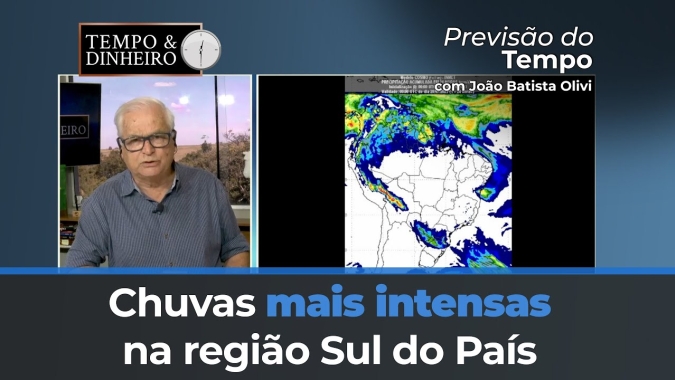 Previsão mostra chuvas mais intensas na região Sul do País. Brasil central permanece seco e quente