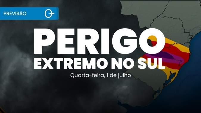 Previsão do tempo: chuva extrema no Sul e ciclone muda o tempo na quinta 01/07/2026
