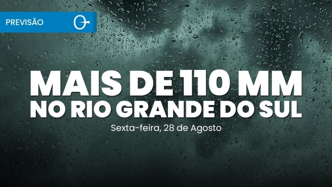 RS pode ter mais de 110 mm e temporais severos nesta sexta | Previsão do tempo 28/08/2026