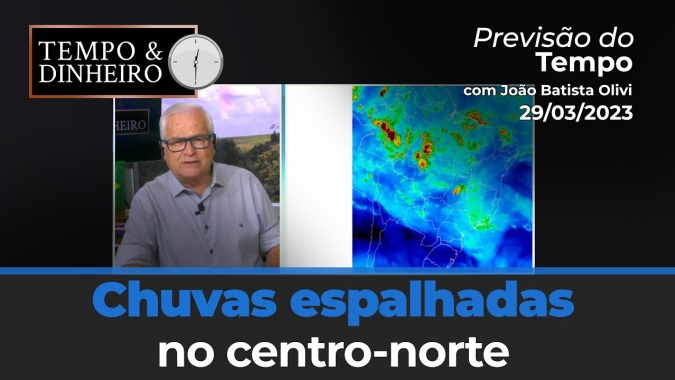 Previsão do tempo mostra chuvas espalhadas no centro-norte , isoladas na Bahia e Minas Gerais
