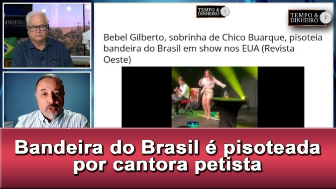 Bandeira do Brasil é pisoteada por cantora petista Bebel sobrinha de Chico Buarque