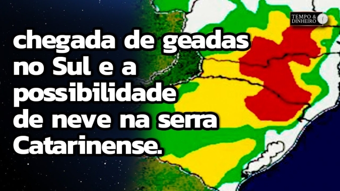 Previsão do tempo indica geadas amplas Sul  e possibilidade de neve na serra Catarinense.