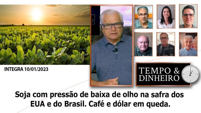 Soja com pressão de baixa de olho na safra dos    EUA e do Brasil. Café e dólar em queda.