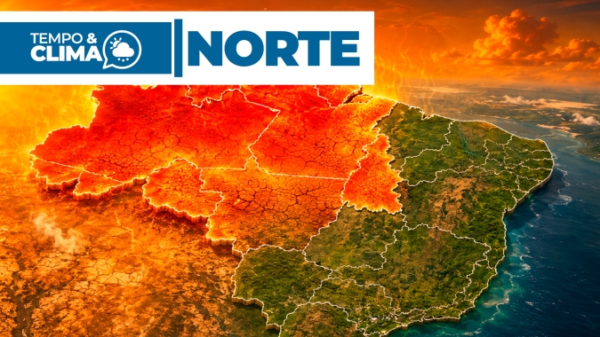 Tempo seco avança sobre o sul da Região Norte, enquanto chuva segue concentrada na faixa norte