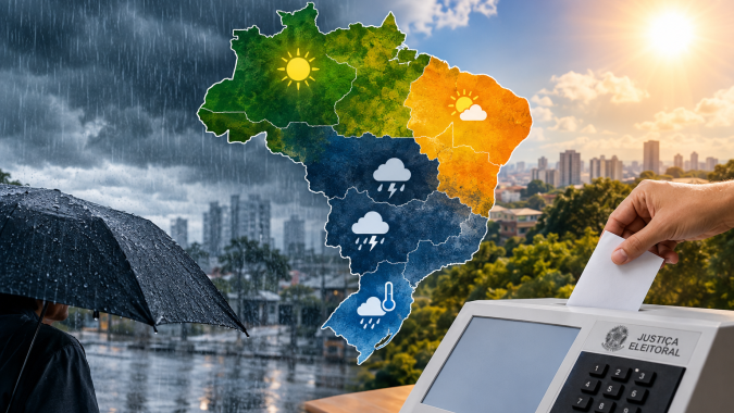2º turno: eleitor vai votar debaixo de chuva ou sol? Veja a previsão no Brasil