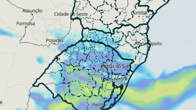 Ciclone traz chuva, temporais e risco de granizo para o Sul