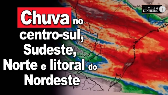 Previsão do tempo indica chuva no centro-sul, Sudeste, Norte e litoral do Nordeste