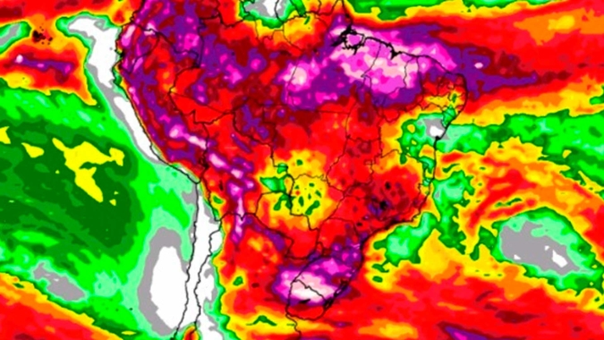 Onda de calor continua elevando muito as temperaturas em SP e MS; temporal no Sul e muita chuva no Matopiba