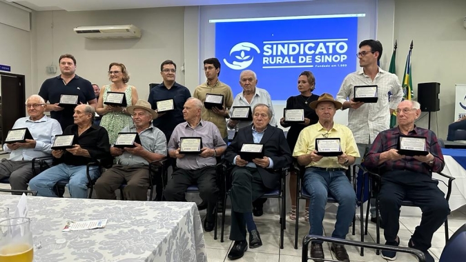 Empossada nova diretoria do Sindicato Rural de Sinop para o triênio 2024/2026 com entrega de homenagens aos pioneiros do setor produtivo