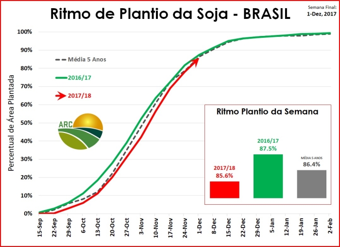 Avanço do plantio no BR