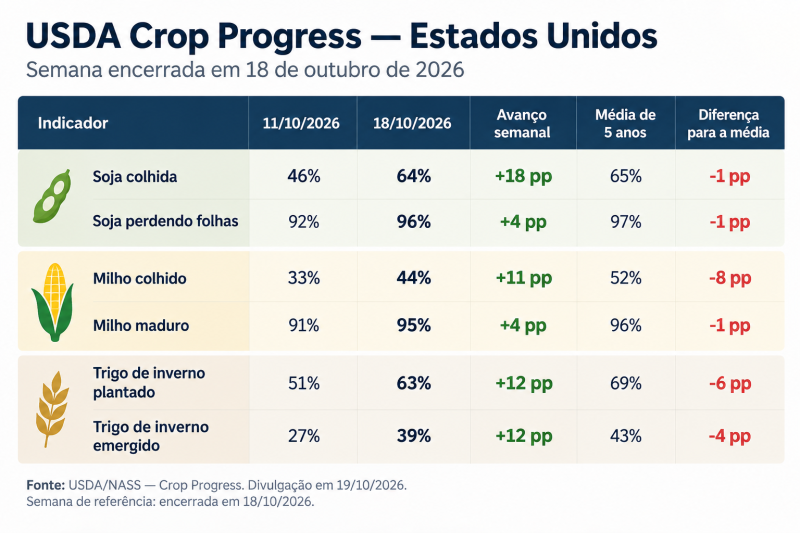 Progresso das Colheitas nos EUA
