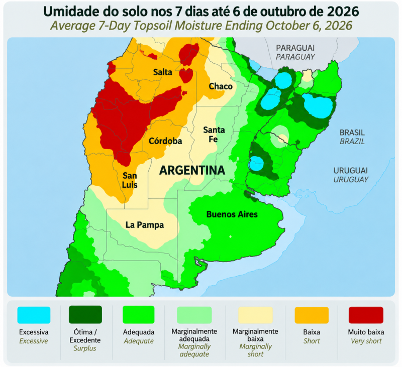 Umidade do Solo na Argentina em 2026